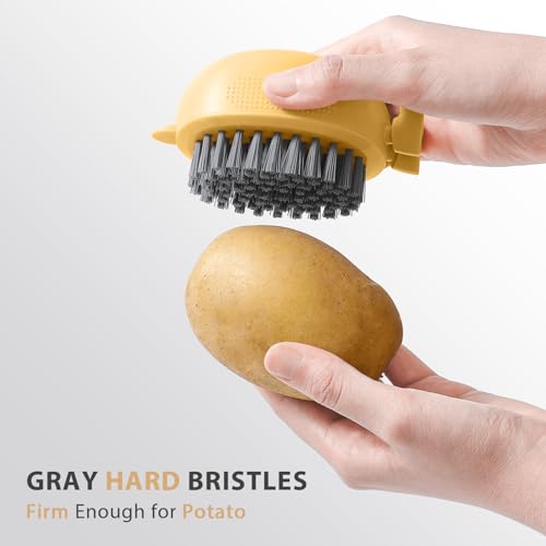 Lumkew Vegetable Potato Scrubber Brush for Food | Produce Brushes for Fruits and Veggie Washing Potatoes Scrub Cleaner Fun Kitchen Gadgets - color: Potato