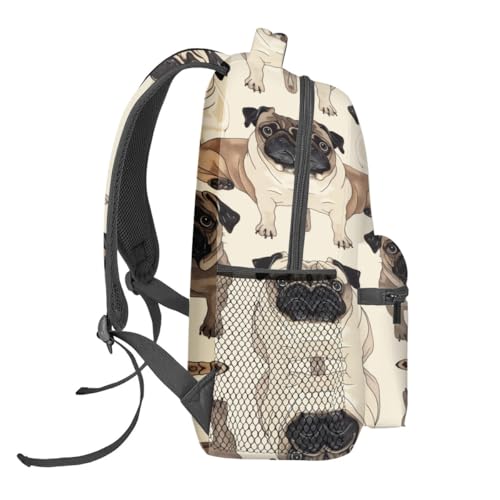 Pug Backpack Travel Backpacks Laptop Rucksack,School Bookbag for Women Kids Boys Girls,Cute Dog Back Pack Accessories Bags,Ideal Gifts for Work, Outdoor Adventures - color: Color28