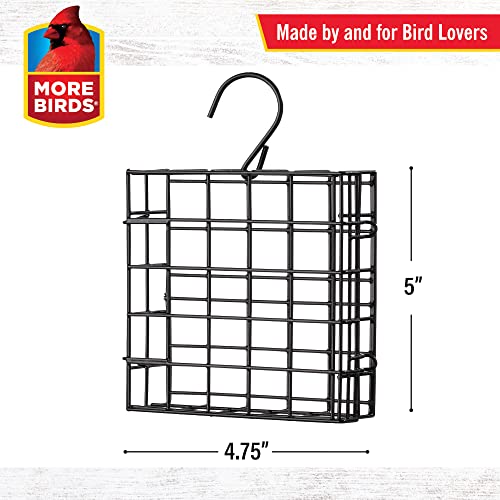 More Birds Suet Cage Bird Feeder, Fruit and Suet Feeder, Single Cake Capacity,Black (Pack of 6) - color: Black, size: Single Cake (Pack of 6), style: Suet Cage
