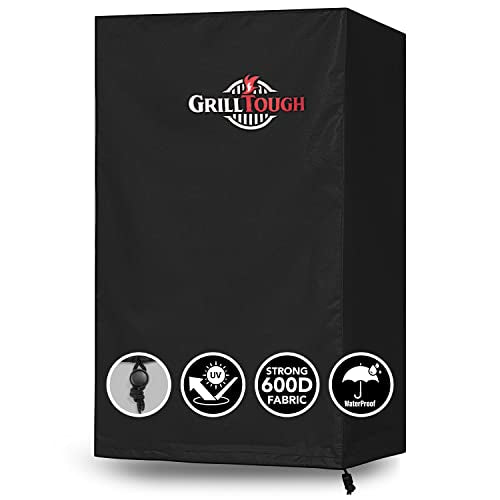 Heavy Duty Smoker Cover, Adjustable Straps, 40 Inch Black | Waterproof, Weather Resistant, UV & Fade Resistant, Heavy Duty Protection, Adjustable Straps, Outdoor Grill Cover, Secure Fit - color: Black, size: 23''L x 17''W x 39''H
