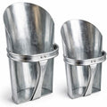 2 Pack Galvanized Steel Feed Scoop Set-4 Qt & 2.5 Qt Heavy Duty Metal Grain Scoop for Livestock, Horse, Chicken & Dog Food – Durable Farm Utility Scoops, Rust Resistant, Easy Clean