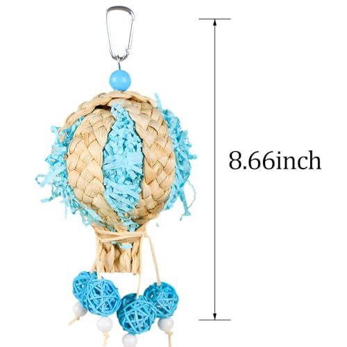 Bird Foraging Shredder Hanging Rope Perch With Bell - Parrot Swing Climbing Standing Toy - Cage Accessories for Parakeet, Conure, Cockatiel, Budgies, Lovebird - Blue, 1 Pack - color: Blue