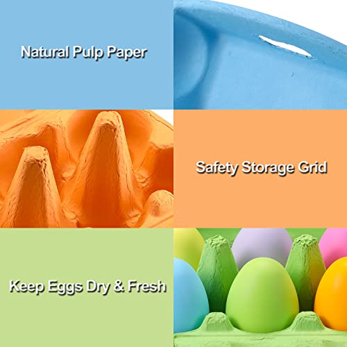 Colored Egg Cartons 120 Pack, Half Dozen Egg Cartons Colorful with Labels | Paper Pulp Vintage Easter Color Egg Cartons 6 Six Count CT for Chicken Egg Reusable, Basket Box Container Holder Storage - size: 120 Pcs Color Egg Box