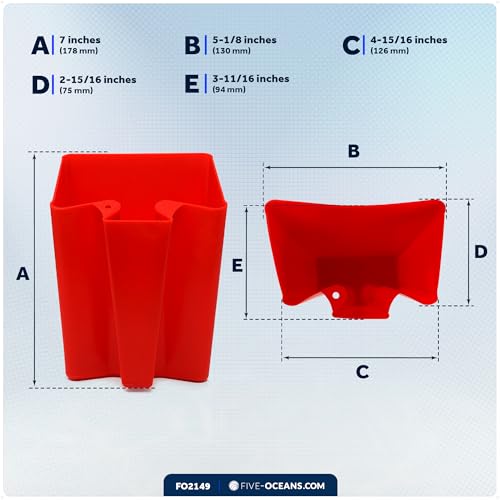Five Oceans 1 Liter (1 qt) Red Marine Scoop Bailer - Hand Water Bailer for Optimist Dinghies, Small Sailboats & Kayaks - FO2149