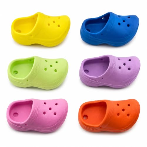 Bonka 2183 PK6 Mini Sandals 3" Soft Bird Foot Toys 6 Pack Chew Toy | Soft colorful foot toys with 5 attachment holes for DIY bird toy customization and enrichment - size: (6) Sandals