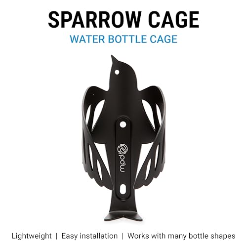 Portland Design Works Water Bottle Cage - Lightweight Water Bottle Holder for Bikes, Sparrow Cage, Black - style: Sparrow Cage - Black