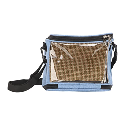 Bird Carrier Bag,Portable Travel pet Hamster Bag,Transparent Lightweight Breathable Parrot Travel Cage for Cockatiels Parakeets Small Bird Rat Guinea Pig Squirrel Carrier (Blue) - color: Blue