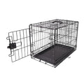 Amazon Basics Portable, Foldable Metal Wire Dog Crate with Removable Tray, Single Door, Divider Panel, Collapsible for Travel, 22 x 13 x 16 in, Black - size: 22.0"L x 13.0"W x 16.0"H, style: Single Door w/ Divider