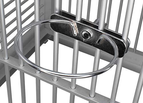 800120 5oz Stainless Steel Clamp Cup Feed Food Liquid Budgie Finch Parrot Parrotlet