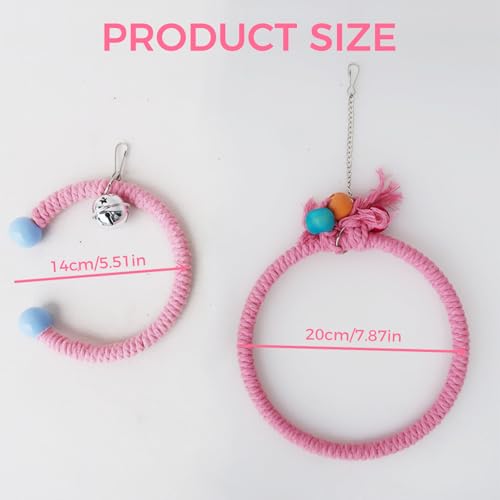 Colorful Circular Bird Swing,Bird Rope Chewing Toys Parrot Cage Bite Toys (Small Half-Round Patterned) - color: Small Half-Round Patterned