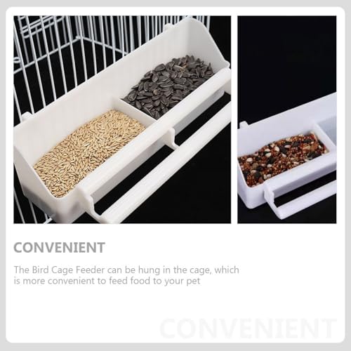 POPETPOP Bird Cage Feeder Bird Food Feeding Bowl Hanging Food Bowl for Cage Clip-on Box for Rabbits Pigeons Parrots Hamsters 3 Pack 8.38 X 2.55 X 2.08 in
