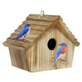 Auslar Bird Houses for Outside, Hanging Wooden Bluebird House for Outdoors | Birdhouses for Bluebird Cardinal Finch Wren Swallow, 1.57" Hole Bird Nesting Box with Perch & Hook, Garden Backyard Decor - style: Herringbone