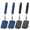 Gejoy 4 Pcs Silicone Cookie Spatula Turner Mini Brownie Spatula Flexible Silicone Spatulas Nonstick Cookware Heat Resistant No Scratch Flipper Baking Utensils for Egg Pancake(Blue, Gray) - color: Blue, Gray