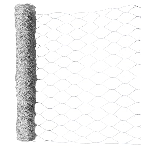 WFLNHB Hexagonal Chicken Wire Poultry Netting Galvanized Mesh Garden Fence Barrier Fence Mesh Roll 2Feet x 150Feet - size: 2FTx150FT