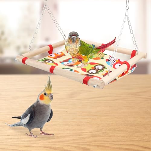 Hypeety Bird Toy Climbing Hammock Nest Game Bed Hut Hammock for Parrot Parakeet Cockatiel Conure Cockatoo Cage Perch Stand Swing Toy - color: Hammock Nest