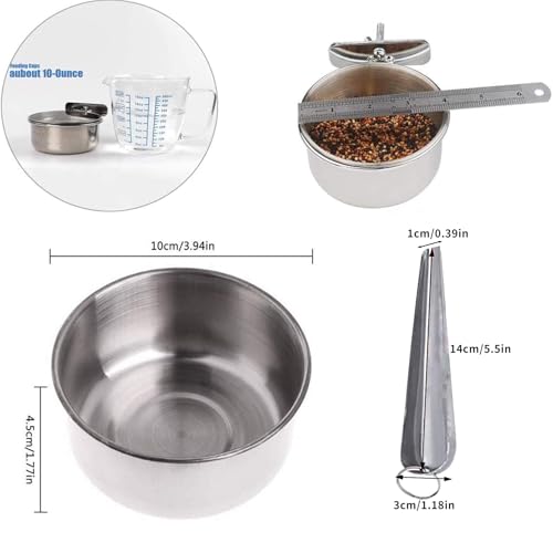 Parrot Feeding Bowls, Bird Cage Cups Holder - Stainless Steel Food and Water Dish, Bird Feeders with Clamp for Parakeet African Greys Conure Cockatiels Lovebird Budgie Chinchilla