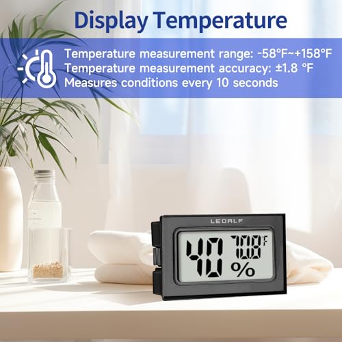 Humidity Meter Hygrometer Room Thermometer Indoor Digital Temperature and Humidity Monitor Mini Hygrometer Thermometer for House Office Home Garden and Cellar, 6 Pack - style: Style B-Black-6pcs