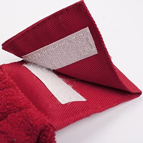 Ritz Premium 100% Cotton Solid and Multi Check Kitchen Tie Towel, Absorbent, Super Soft, and Fast Drying Hang Towel, Set of Two, Paprika Red - color: Paprika, size: Solid & Check, 2-Pk