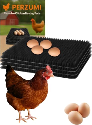 Washable Nesting Pads for Chicken Coop, 4-Pack, 13×11 in Reusable Nest Box Liners, Trim-to-Fit Open-Grid Design for Cleaner Eggs, Poultry Habitat Supplies for Chicken Coop (Black) - color: Black, size: 4-Pack