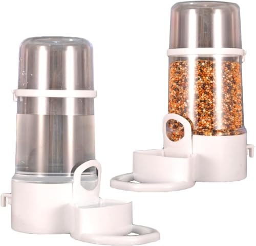 Automatic Bird Food Feeder Bird Seed Bowl with Clip Parrot Dispenser Bottle Food Cup Bowls for Parrot Cage
