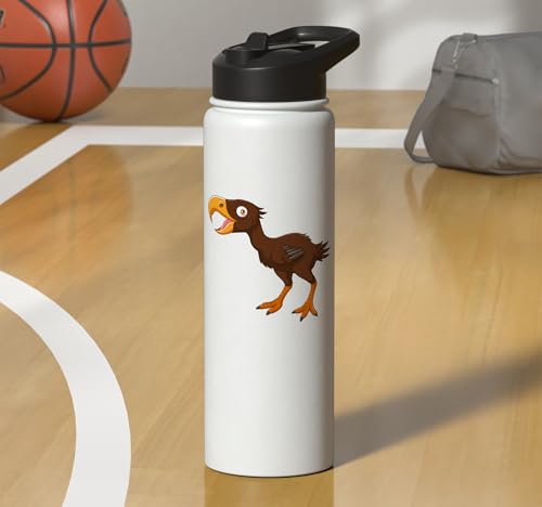 Cute Cartoon Prehistoric Animals Terror Bird For Kids Funny Stainless Steel Insulated Water Bottle - color: White