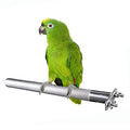 Bird Perch Stainless Steel Stand Parrot Rod Grinding Claws Trimming Beak Nails Grinding Stick Exercise Platform for Parakeet Cockatiel Conure African Grey Macaw Finch Bird Cage Accessories (L) - size: L: 11.79x 0.98inch