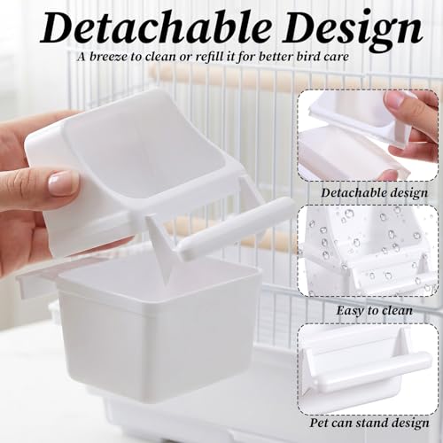 Bird Cage Feeder, 2 Pcs Hanging Plastic Water Dispenser with Hooks Bird Cage Feeder for Parrots Small Birds Pigeons Parakeet Canary Parrot