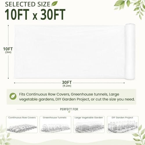 10Ft x 30Ft Garden Netting, Fine Mesh Insect Netting for Plant Protection, Mosquito Bug Bird Barrier Mesh Cover for Vegetables Fruits Flowers Raised Beds - size: 10Ft x 30Ft