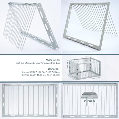 Pigeon Trap with Escape-Proof Design,Birds Trap with One-Way Entry,Chicken and Bird Traps Cage for Pigeon,Portable & Easy Assembly,Unharmful Made of High-Strength Iron with Anti-Rust Paint - size: 17.2"L x 13.2"W x 10.2"H