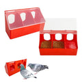 2Pcs Hanging Pigeon Feeder Water Box for Cage Suitable Quail Parrot Budgie and Other Birds (Three Holes)