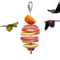 Bird Food Holder, Feeder Toy, Foraging Toy, Treat Skewer, Stainless Steel Parrot Fruit Vegetable Stick Holder (L) - color: L