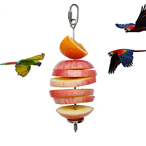Stainless Steel Parrot Fruit Vegetable Stick Holder - Bird Feeder Toy, Foraging Toy, Treat Skewer - color: S