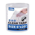 TARPAL Clear Tarp 6x20ft Large Tarp Waterproof Clear Plastic Tarps | Tarps With Grommets and Reinforced Edges for Patio,Porch and Outdoor Plant,Chicken Coop,Garden,Cat Litter - size: 6x20FT-Finished Size