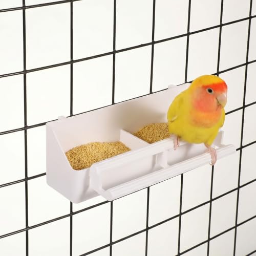 2 Pack Bird Cage Feeder Bird Feeder for Cage Birds Food Bowl | Hanging Birds Waterer Food Feeders with 1 Feeders Accessories for Small Parakeet Cockatiel Canary Parrot
