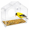 Window Bird Feeder with Strong Suction Cups, Clear Acrylic Window Mounted Bird Feeder, Removable Sliding Tray, Weather-Resistant, Durable, Squirrel-Resistant, House Style - size: House