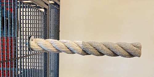 Polly's Sand-E-Rope Safety Bird Perch Toy-Trims Nails & Beak-Promotes Healthy Feet-Safe Non-Toxic-Bird Supplies for Bird Cages (Silver, Medium) - color: Silver, size: Medium