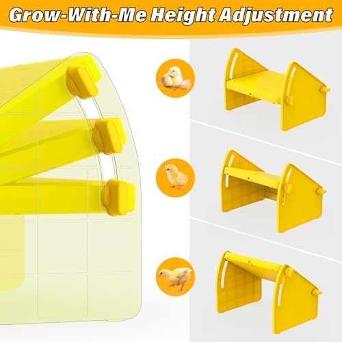 Chick Brooder Heater Plate for Baby Chicks, Ducklings & Poultry | 3-Level Adjustable Temperature Heating Plate, 8.67 x 10.63 Inches, Yellow Poultry Brooder Warmer - color: Yellow, size: 8.7"L x 9.8"W x 13.0"H