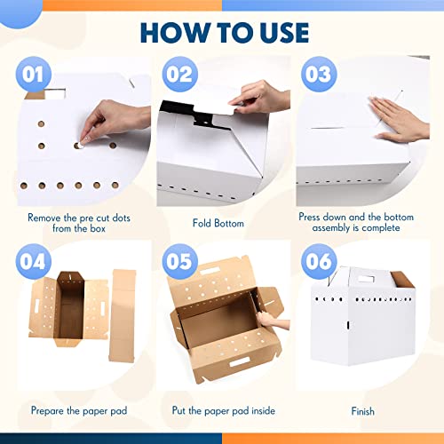 Kisston 12 Pieces Cardboard Pet Carriers 17.5 x 8.5 x 15 Inches for Small Animals Cat Hamster Guinea Pig Rabbit Bird Travel Box