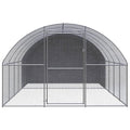 Galvanized Steel Chicken Coop 9.8x13.1x6.6 ft Outdoor Enclosure for Chickens Hens Ducks with Polyethylene Roof - size: 118.1" x 157.5" x 78.7"