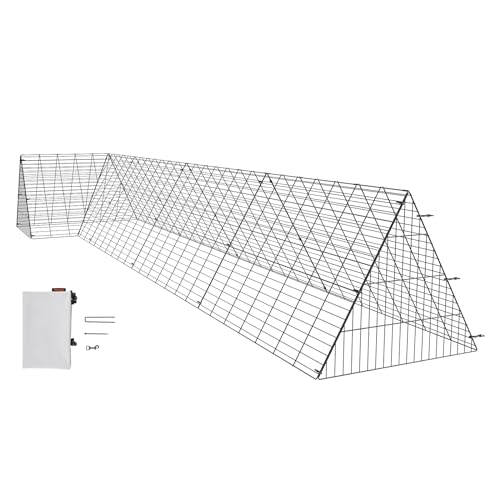 VEVOR Chicken Tunnels for Yard, Metal Poultry Playpen for Outside with Waterproof Cover & Corner Frames, 157.5 x 39.4 x 24.2 inch(LxWxH), Also Widely Used for Ducks, Rabbits, Geese Coop - size: 157.5"L x 39.4"W x 24.2"H, style: Panel + Corner + Tarp