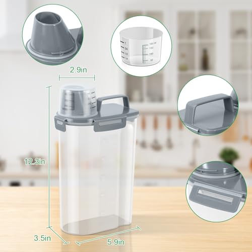 TBMax Dog Food Storage Containers 2 Pack 8 to 10 Lbs, Airtight Pet Food Container Dispenser with Large Spout & Portable Handle, Travel Dog Treat Cat Food Storage Bin Bird Seed Container -Dark Grey - color: Grey 6+3Qt