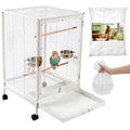 50 Pcs Disposable Bird Cage Liners, 34x22 Inch - Transparent PE Liners for Large Parrot Cages, Fit Amazons, African Greys, Macaws, Easy-to-Clean Tray Accessories