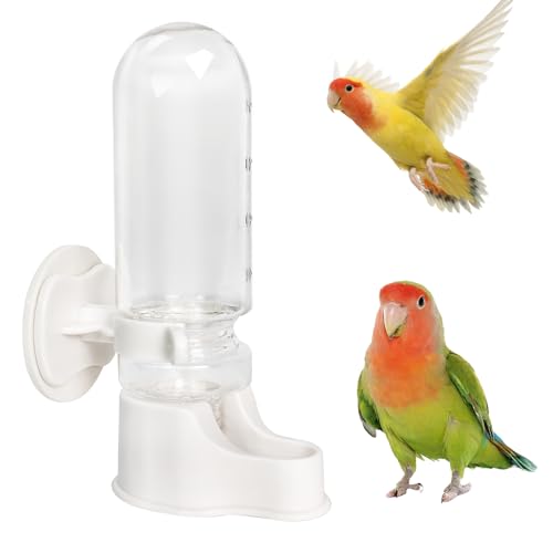 Automatic Pet Bird Water Feeder, Bird Water Dispenser for Cage, Bird Cage Suspended Automatic Water Dispenser, Bird Feeders for Parakeet Budgie Cockatiel Lovebirds Canary Finch (110ml) - size: 110ml