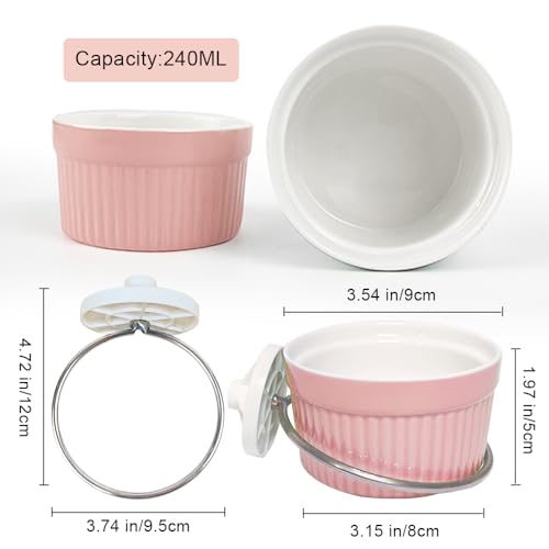 Bird Cage Feeder Parrot Food Cage Bowl Clamp Holder Coop Cup, Ceramic Bird Cage Water Bowl, Pet Feeder Cage for Parakeet African Greys Conure Cockatiels Lovebird Budgie Chinchilla-Pink - color: pink