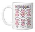 Funny Nursing Bunny Eggs Medical Pain Scale Easter Nurse Ceramic Mug, White - color: White