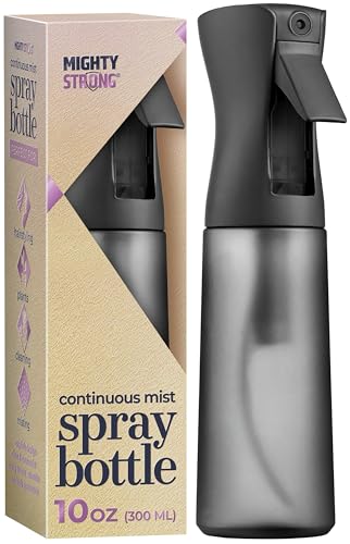 10 OZ Continuous Spray Bottles - Ultra Fine Mist Sprayer | Water Spray Bottle For Hair Stuff, Mister Spray Bottle For Plants Mister | Hair Spray Bottles For Hairstyling, Cleaning, Salons - color: Black