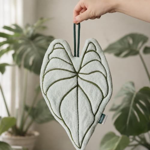 2 Pack Cute Decorative Leaf Shaped Hand Towel Set for Plant Lovers