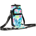 Nuovoware Water Bottle Carrier Bag, 25oz/32oz, Coloured Leaves | Adjustable Shoulder Hand Strap, 2 Pocket, Neoprene Sleeve, For Hiking Travelling - color: Coloured Leaves, size: 25-32 Ounces - Standard