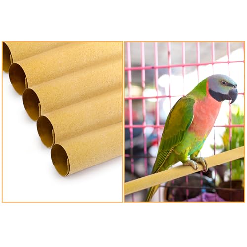 Okllen 50 Pieces Gravel Liner Paper for Bird Cage, 11 x 17 inch Birdcage Liner Pet Bedding Accessories, Parrot Cage Sandpapers