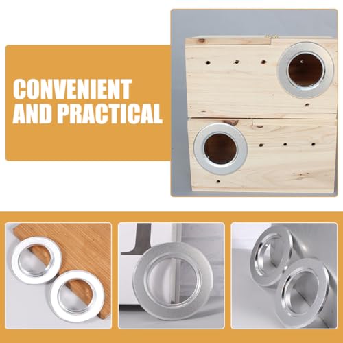 6Pcs Metal Bird House Hole Protectors and Predator Guards for Parrot Nest Box, 55Mm 75Mm Sizes, Breeding Box Protective Rings Replacement Accessories for Outdoor Birdhouses